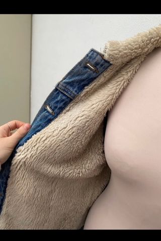 Abrigo vaquera Oversize Unisex forrado de pelo 