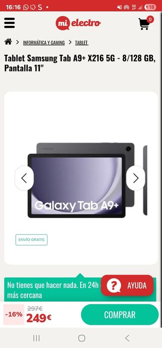 Tablet Samsung Tab A9+ 5G 8/128GB 11