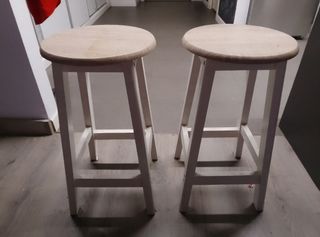 sgabelli in legno bianco (2 unità)