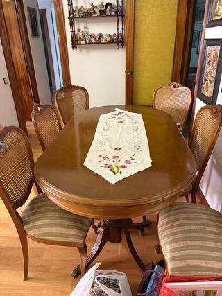 Mesa comedor extensible con 6 sillas
