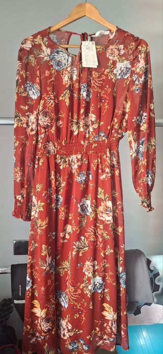 Vestido largo estampado floral