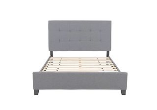 Cama tapizada gris