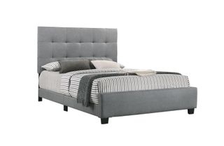 Cama tapizada gris