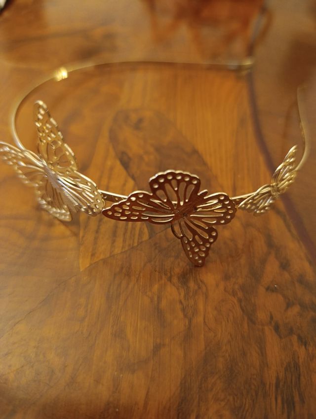 Cerchietti e fermagli capelli farfalle oro