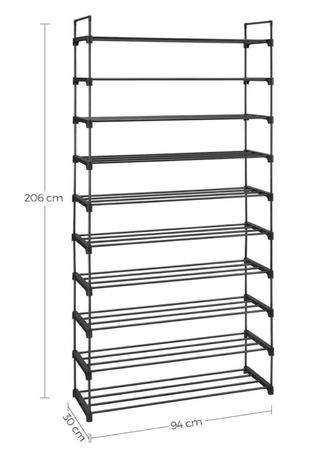 Zapatero SONGMICS 10 Niveles Metal Negro
