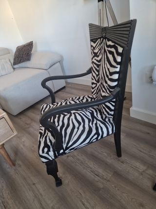 Silla Vintage Cebra Negra y Blanca