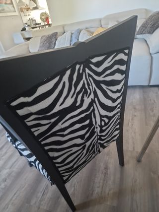 Silla Vintage Cebra Negra y Blanca