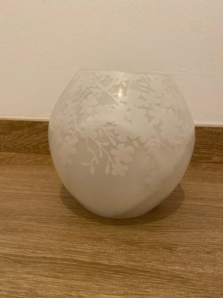 juego de dos lámparas de mesa vidrio floral