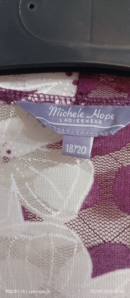 Conjunto 2 piezas floral morado y blanco