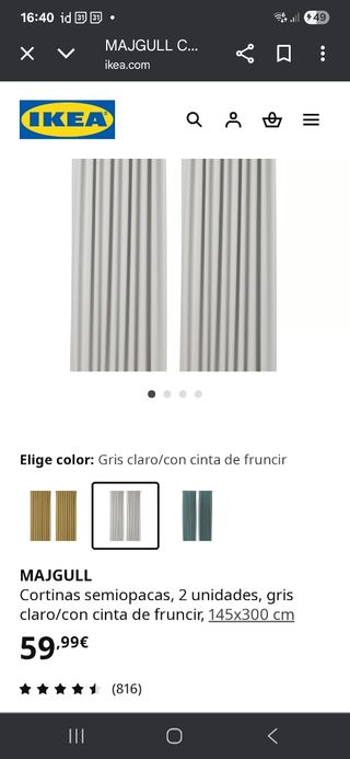 Cortinas Ikea Gris Perla