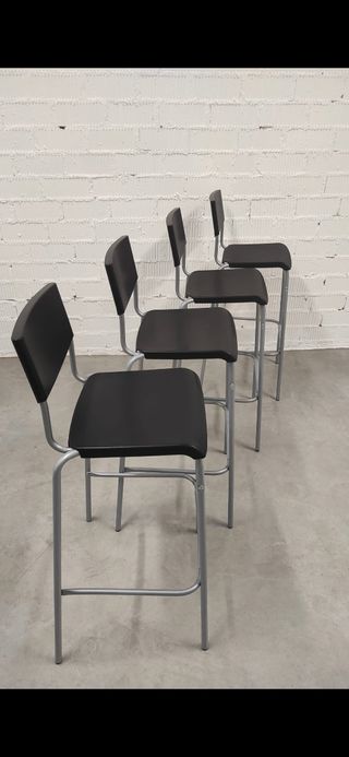 Taburetes Ikea Negro/Plata
