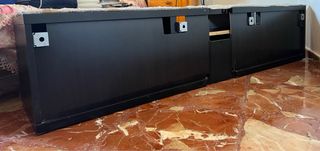 Mueble TV madera negro/gris