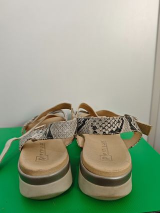 Sandalias Pitillos Mujer Plata/Blanco