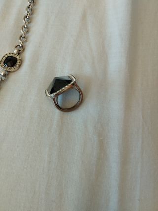 Collar anillo y pendientes Viceroy Plata y Negro