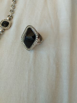 Collar anillo y pendientes Viceroy Plata y Negro