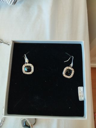 Collar anillo y pendientes Viceroy Plata y Negro