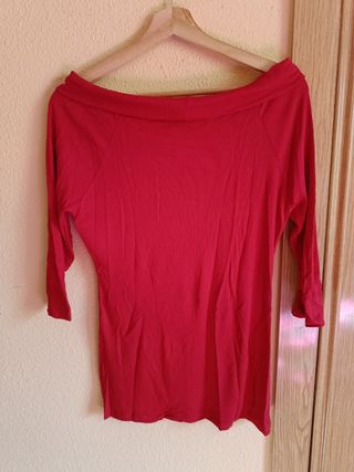 Camiseta manga larga cruzada roja