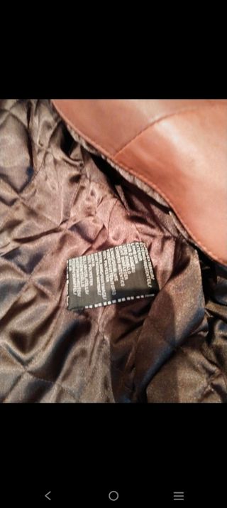 Chaqueta de cuero marrón/rojo