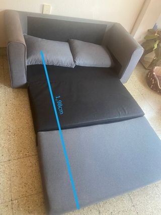 Sofá-cama gris azulado