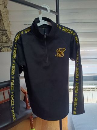 Sudadera SikSilk Negra con Logo Dorado