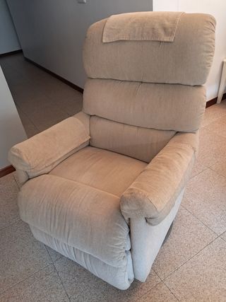 Butaca mecedora/giratoria de tela beige LA-Z-BOY 