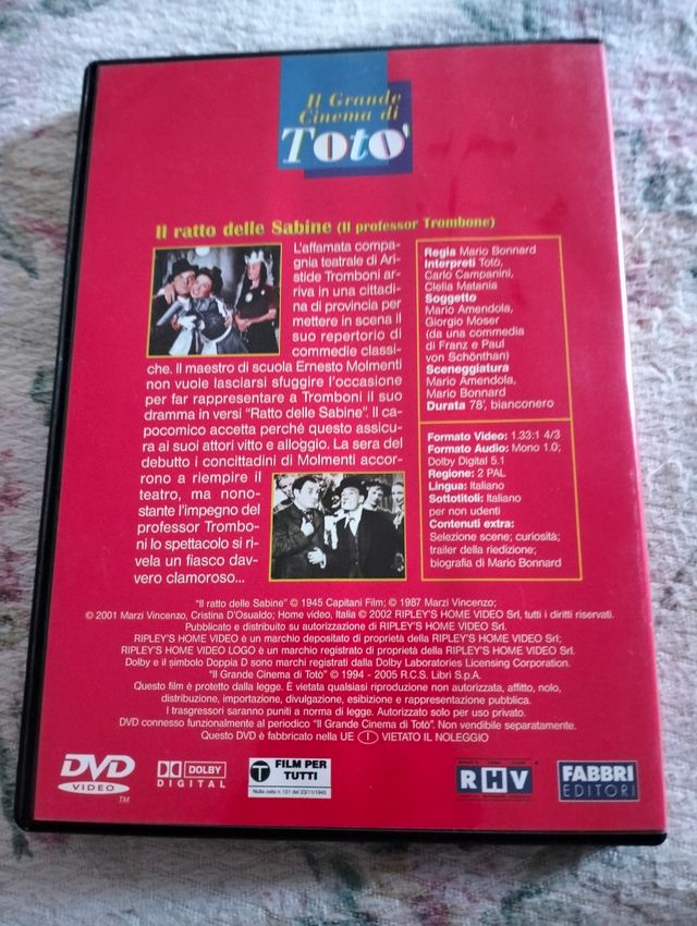 DVD Il Grande Cinema di Toto: Il ratto delle Sabin