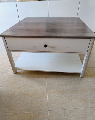 Mesa de centro de madera blanca y marrón