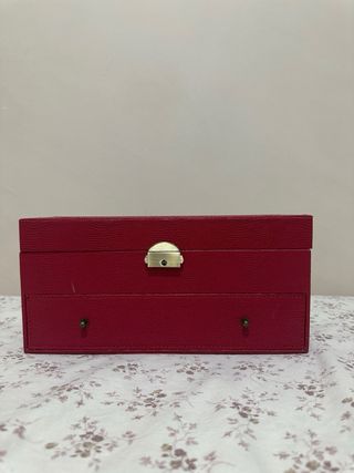Joyero para relojes burdeos con tapa de cristal