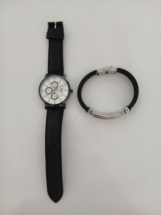 Pack Reloj Skyline y Pulsera Negra