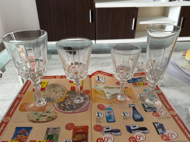 Copas de cristal tallado - Set de  5 / 15 piezas