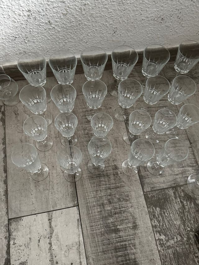 Copas de cristal tallado - Set de  5 / 15 piezas