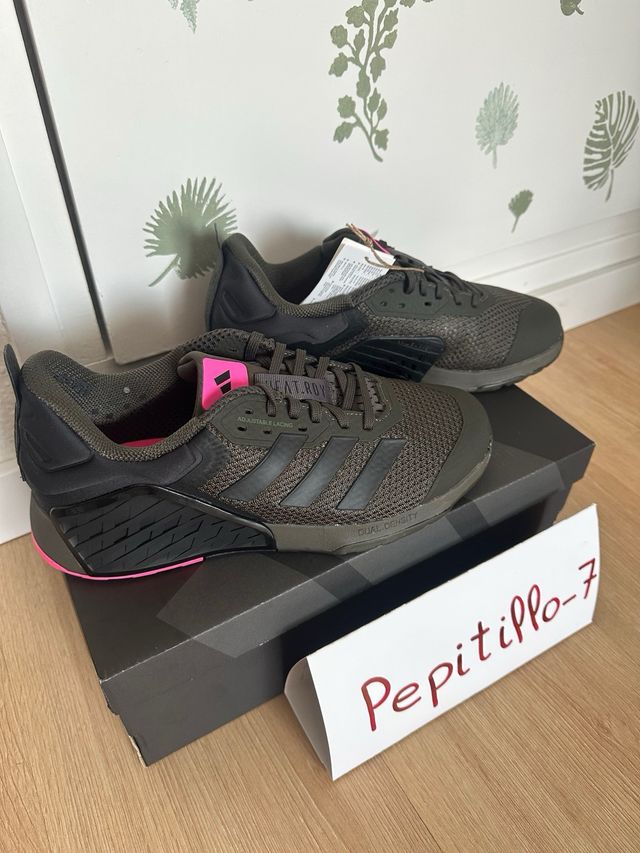 Adidas Dropset 3 Trainer Verde Militar y Rosa