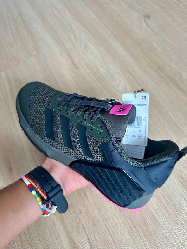 Adidas Dropset 3 Trainer Verde Militar y Rosa