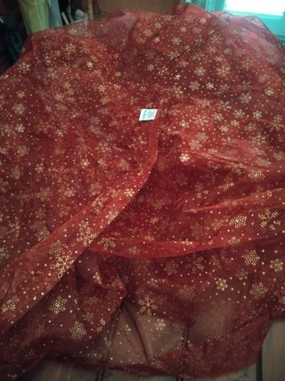 Tovaglia natalizia con fiocchi di neve dorati
