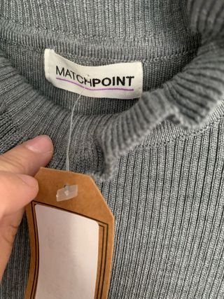Jersey gris mangas tul lunares Matchpoint