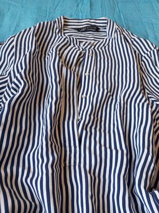 Camisa Zara Rayas Manga Larga