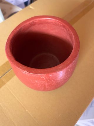Copri vaso rosso in terracotta
