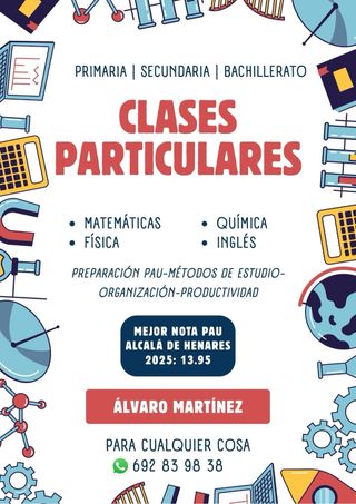 Clases particulares de matemáticas, física...