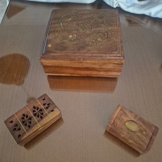 Cajas decorativas de madera y metal