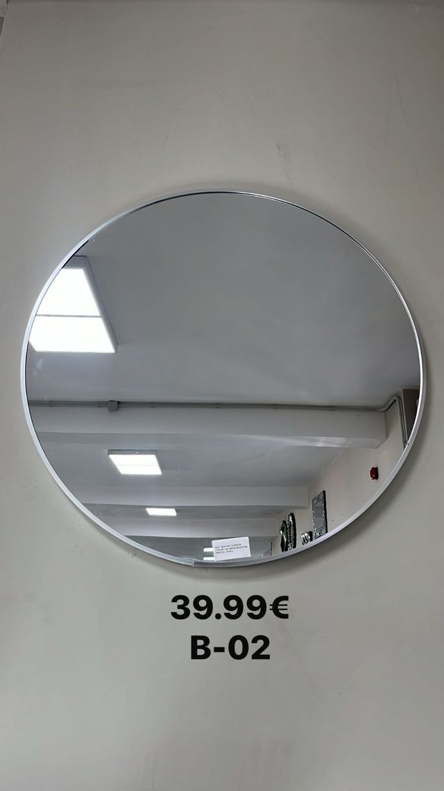 Specchio rotondo nero e multicolore