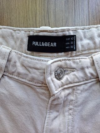 Pantalón corto vaquero beige Pull&Bear