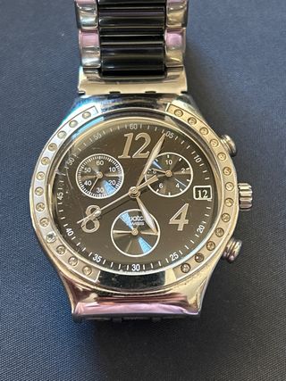 Swatch Irony 4 Jewels Cronógrafo Negro/Plata