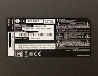 LG TV 43UJ634V Smart TV (leer)