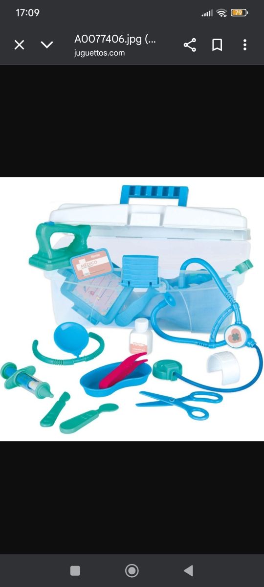 Juego de médico con maletín y casco