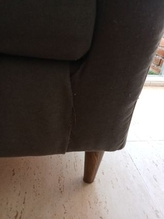 Sillón de tela beige y otra gris  para tapizar