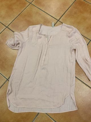 Blusa Stradivarius Rosa Palo Talla M Manga 3/4