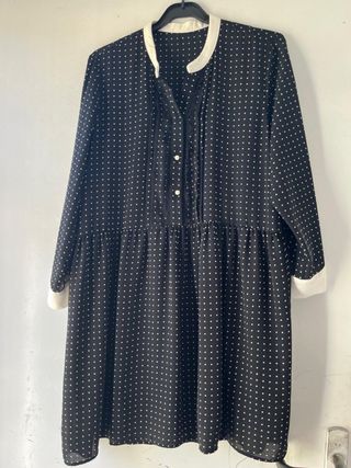 Vestido negro lunares Zara