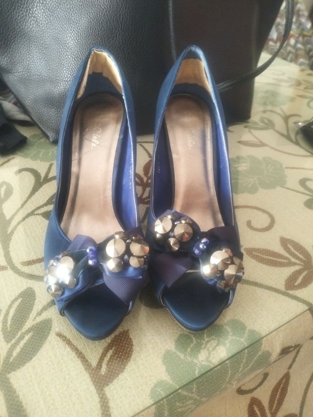Zapatos de tacón azul talla 40