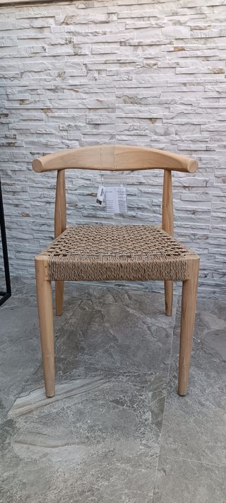 Silla Sklum Madera Teka y Yute