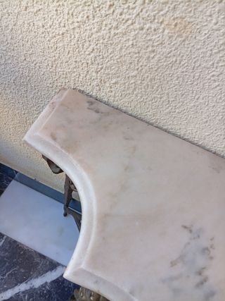 Consola antigua bronce y mármol